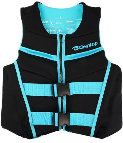 Owntop Swim Vest Youth, Neoprene Swim Jacket Kids 50-90 lbs, Quick-Dry, Lightweight, Buckles Zipper, Kayak, Swimming Training, Boating, Watersports (Green, M)