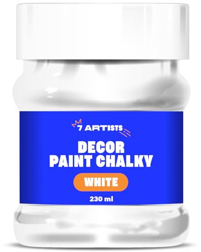 7 Artists Chalk Paint Blanc 230 ml Peinture Chalk Paint | Craie Peinture | Peinture Bois Meuble | Vintage Paint | Chalky Paint | Peinture à la Craie | Chalky Peinture | Furniture Paint