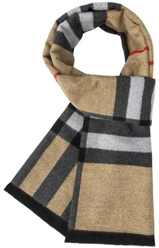 Kotashion Homme Écharpe D'hiver Tendance à Carreaux Chaude Douce et Agréable pour La Peau Cadeau pour Homme