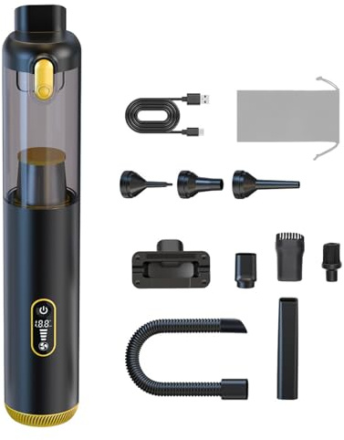 ERYUE Aspirateur de Voiture sans Fil à Main, Aspiration de 18 000 Pa, pour la Maison, la Voiture, Le Bureau, 30 Minutes D'autonomie, Filtre HEPA, Aspirateur Portable pour Nettoyer L'intérieur et Les
