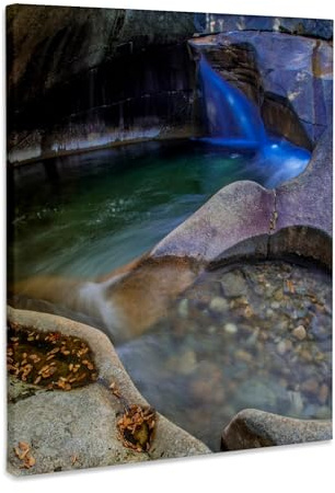 3dRose The Basin Franconia Notch, New Hampshire Museum Grade Canvas Wrap 16x20