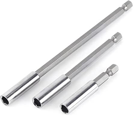 3 Pieces Magnetic Socket Drill Bit Holder Extensions 75mm 100mm 150mm Extensions Hex Shank for Drills, Mechanics, Household Use, DIY, Repair Work