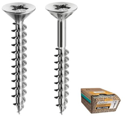 EVOTRADE Vis universelles pour bois Panelvit TSP en acier trempé - autotaraudeuses, sans prétrou - Gamme complète - Galvanisées et lubrifiées - Anti-corrosion (2,5 x 30 mm - 500 pièces)