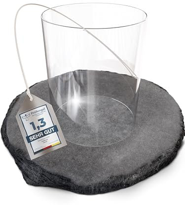 Firell Verve Verre pour cheminée de table - Cylindre en verre résistant à la chaleur - 12 x 15 cm - Pour cheminée de table Firell Verve & Verve - Noir - Tube en verre ignifuge pour cheminées à