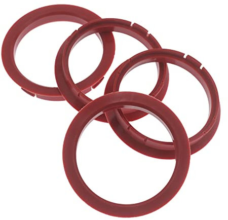 Lot de 4 anneaux de centrage 72,5 x 64,1 mm - Rouge - Centreur de roue - Fabriqué en Allemagne