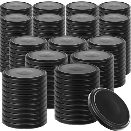 KADAX Schraubdeckel fi82 mm, Twist-Off-Deckel Set aus Metall, Ersatzdeckel für Einmachgläser, Deckel mit 6 Einrastzähnen für Sturzgläser und Einmachgläser (mattes Schwarz, 200 Stück)