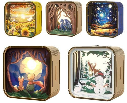 Nightlight - Cute Cartoon Pattern Jigsaw Lamp Kit - Creative Craft Model for Home Décor, Nightstand, Shelf, or Table - Perfect Project and Gift Idea Cartoon Pattern Nightlight Puzzle
