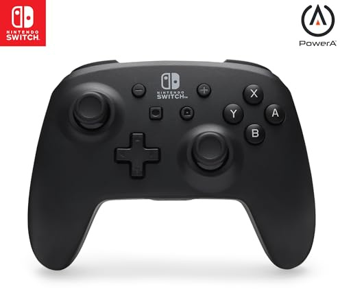 PowerA Wireless Controller - Nintendo Switch/Switch Lite/Switch-OLED Model, Nintendo Switch 2, Jet Black, Gamepad, Bluetooth, Motion Controls, Advanced Gaming Buttons, officially licensed