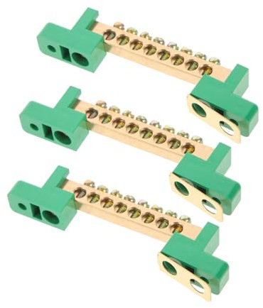 Artibetter 3pezzi Morsettiera Rame Per Elettriche Per Elettrici Striscia Per Facile Installazione e Alta Durabilità