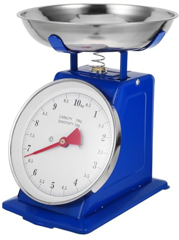Veemoon Báscula Mecánica De Cocina 10 Kg Con Recipiente Desmontable Acero Inoxidable Esfera Grande Fácil Lectura Sin Pilas Para Hornear Preparar Comidas Vintage Conjunto Práctico