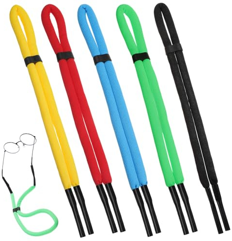 DOPENSPI 5 stycken halkfria glasögonband flytbara, justerbara flytande sportglasögonband vattensport för män, kvinnor, vattenaktiviteter, båtliv, surfing