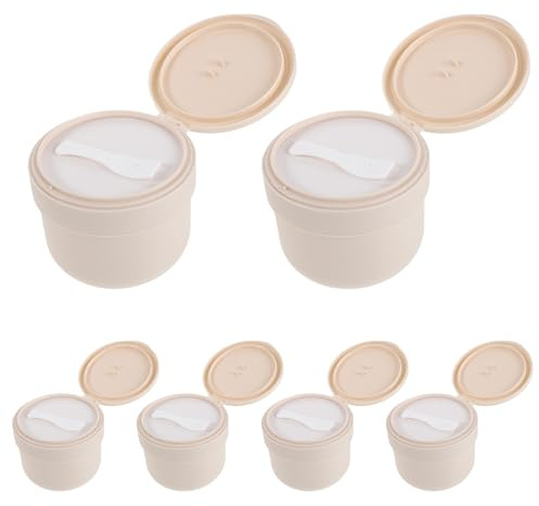Cabilock Envases Cosméticos Rellenables 6 Piezas 300 Ml para Exfoliantes Corporales con Cuchara, Frascos de Plástico Pp Herméticos para Cremas, Mascarillas y Cuidado Facial en Viaje