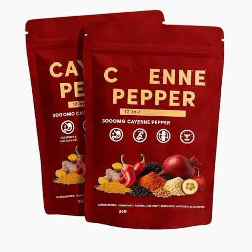 Cayennepeppar med extrakt av druvkärnor, hagtorn och rödbeta (2 påsar)