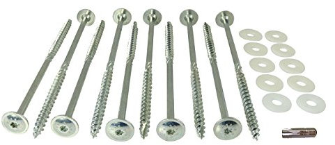 Camping Set 10x240 mm - 10 Stück Schraubheringe für Zeltbefestigung mit Bit