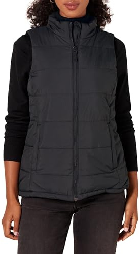 Amazon Essentials Women's Mid-Weight Puffer Vest, Black, Medium
