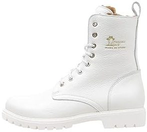 Panama Jack Botas Frisia Combat para mujer, Blanco B004, 38 EU
