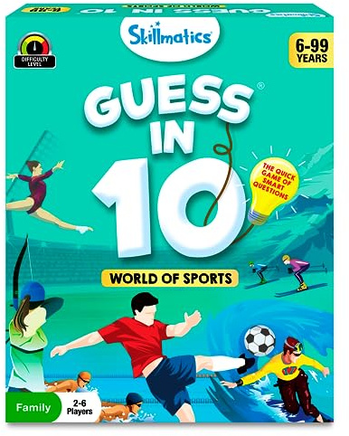 Skillmatics Guess in 10 Sports, Perfect for Boys, Girls, Kids, and Families Who Love Card Games, Toys, Travel Games, Gifts for Ages 6, 7, 8, 9 and Up