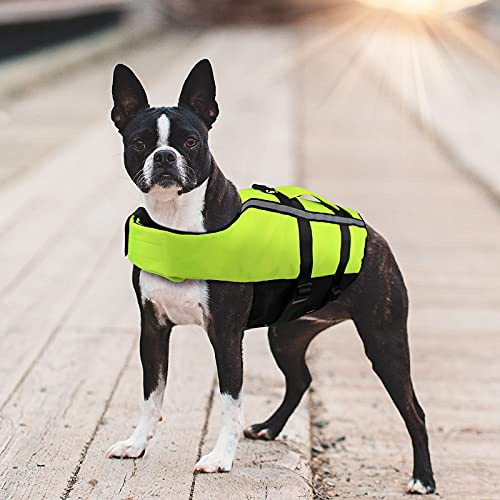 PETLESO Hundeschwimmweste Rettungswesten für Hunde Reflektierende Schwimmweste für Hunde mit Rettungsgriff-M