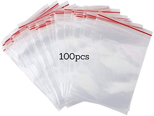 Pakico | 100 Plastikbeutel 4 x 6 cm Wiederverschließbare Durchsichtige | Dick und Haltbar | Verschlussbeutel | Kekstüten | Schmuckverpackungen | Lebensmittelbeutel | Kleine Ziplock-Beutel