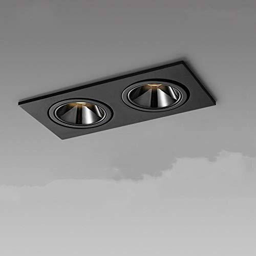 Foco empotrable de techo LED de doble cabezal 7W 24W Foco de iluminación LED antirreflejo COB Spot light Indoor-Warm_white_2X7W