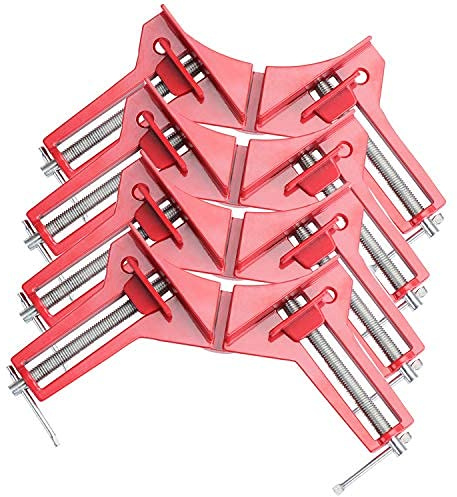 4 abrazaderas de ángulo recto de 90 grados, juego de abrazaderas de carpintería, abrazadera de inglete de madera ajustable para marco de fotos, pecera, muebles, herramientas manuales de bricolaje