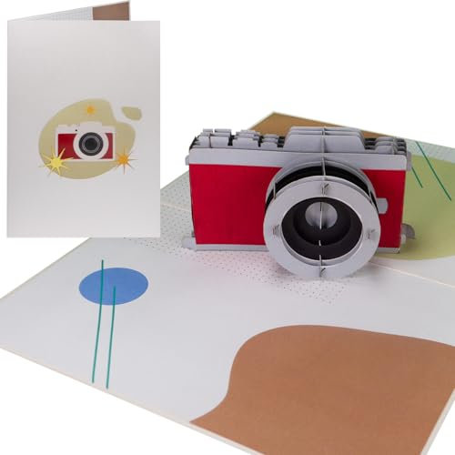 Sweetpopup® Pop-Up Karte Fotoaparat | 3D Geburtstagskarte Glückwunschkarte Geschenkkarte Gutschein | Reisende Fotograf Urlaub Reise Erinnerung | Klappkarte Kamera, 066