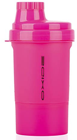 OXIDE Protein Shaker 500ml mit Sieb - Eiweiß Mixer, Fitness Trinkflasche, BPA-frei, Ideal für Bodybuilding, Fitness, Crossfit, Supplements & Eiweißpulver Mix - Leicht zu Reinigen, Pink
