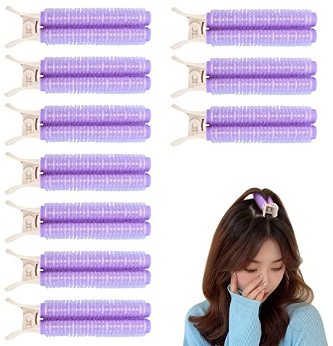 Bekecidi Lot de 10 Pinces Volumisantes pour Racines de Cheveux, Cheveux Naturels et Moelleux Clips de Rouleaux de Bigoudis Auto-adhésifs Outils de Coiffure pour Femmes et Filles (Violet)