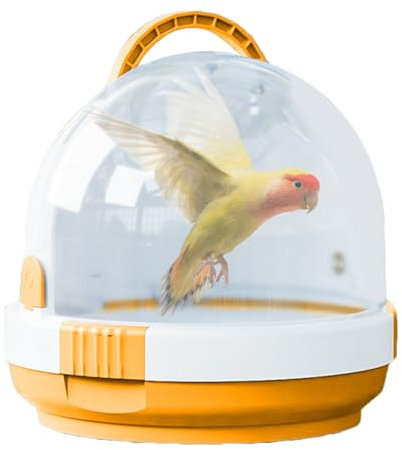 Vogel-Transportbox, transparent, atmungsaktiv, zum Herausnehmen von Papageienkäfigen mit Verriegelung, leichte Vogeltasche, Kleintiertrage für Wandern, Park, Tierarzt, Besuch