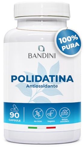 Bandini® Polidatina Pura 100mg Polygonum Cuspidatum – Antiossidante Naturale, Alta Concentrazione, 90 Capsule Vegane e senza OGM - Precursore del resveratrolo - Made in Italy