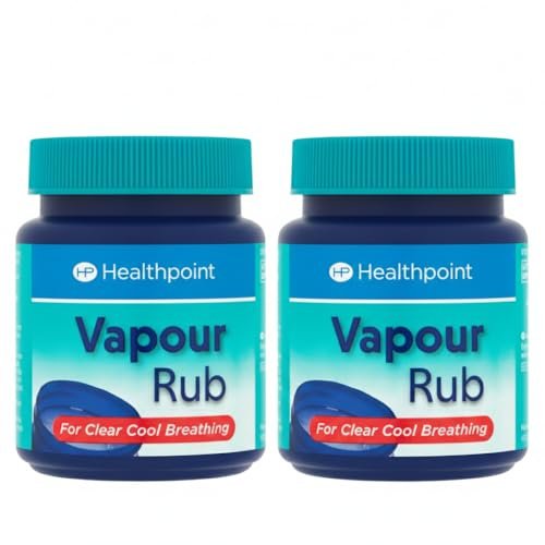 Healthpoint Vapour Rub 100ml – Pack of 2 | Soothing Chest Balm for Cough, Cold, Nasal Congestion & Cold Relief | Menthol Eucalyptus Camphor Rub | Vaporising Ointment for Adults & Children
