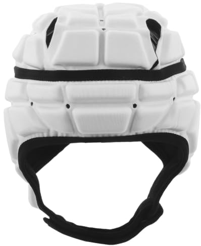Casco Protector Deportivo Acolchado de Eva Blanco para Jóvenes | Uso en Entrenamientos y Partidos de Fútbol, Alta Visibilidad, Exterior Liso y Comodidad Ligera