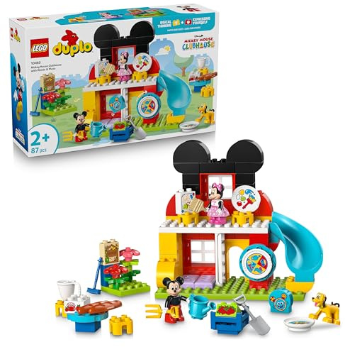 LEGO Duplo │Disney La Maison de Mickey Mouse avec Minnie et Pluto - Jouet Éducatif pour Tout-Petits - Motricité Fine - 3 Figurines & Tourniquet - Cadeau pour Fille ou Garçon dès 2 Ans 10465