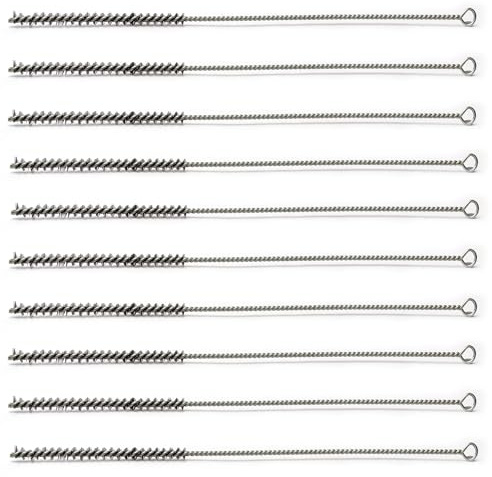 Utoolmart Steel Wire Tube Brush, Stainless Steel Spiral Power Bottle Cleaning Brush Long-Handle Bristle Pipe Cleaning Tool, 0.3-inch Diameter 12-inch Length,10pcs