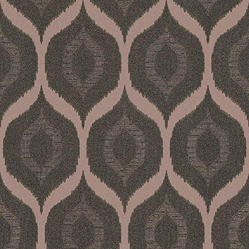 AS Creation Jewel Diamond Geometric Metallic Glitter Vinyl Wallpaper Retro Embossed Geo 10m Roll 36873-1 Black Rose Gold