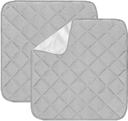 Ruiqas Almohadilla de Asiento Reutilizable a Prueba de Agua Paquete de Sillas de Incontinencia Absorbente Paquete de 2 Protector de Asiento Lavable 22X21 para Personas Mayores Protección