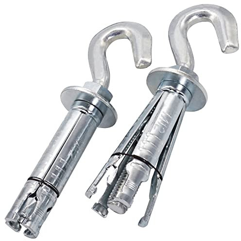 SKIR'CO (4 Stück) Ankerbolzen mit Haken M12, Spreizdübel, Spreizhaken, Betonanker