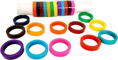 Lot de 12 Ronds de Serviette colorés en Vrac pour décoration de fête, Table à Manger, Quotidien, réunions de Famille – Une Excellente décoration de Table – Multicolore