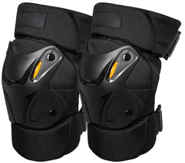 Uposao 1 Paio di Ginocchiere Motocross Protezioni Ginocchiere Regolabili Nere Armatura per Adulti, per Moto, Motocross, Ciclismo, Pattinaggio, Corse