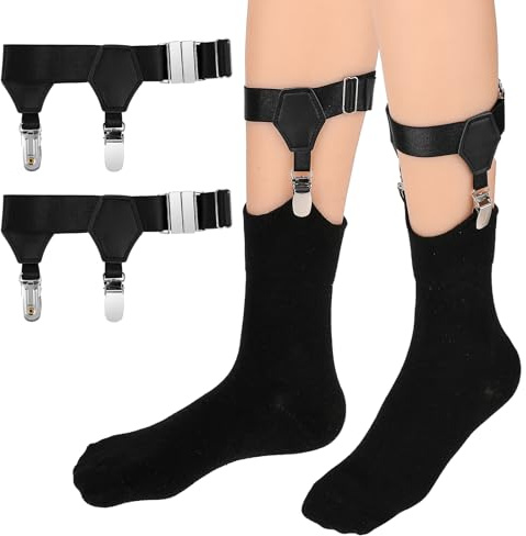 Mozeat Lens Mens Sock Garters Mens Sock Suspenders Adjustable Non-Slip Sock Strap Suspenders for Stockings