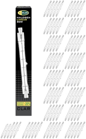 CLAR - Halogene R7S 118 mm, halogenlampor, R7S-lampa, halogenlampa, halogenlampa, halogenlampa, halogenlampa, 80 W halogenlampa (förpackning 100)