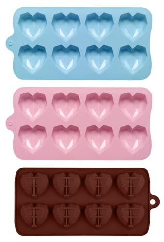 Stampi A Forma Di Cuore Da 3 Pezzi, Stampi Per Cioccolato, Stampi In Silicone, Accessori Da Forno, Stampi Per Caramelle, Stampi Per Dessert