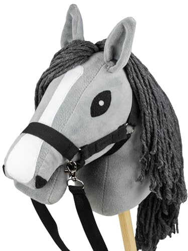 SKIPPI Hobby Horse Gris, Cabestro y Riendas en el Set, Caballo A5