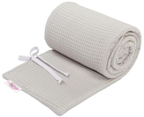 babybay Baby Kantenschutz Waffelpiqué (Made in EU) - Bettschutz in vielen Farben und Größen, 100% Baumwolle, Oeko-Tex 100 (weißgrau, für Modell Boxspring XXL)