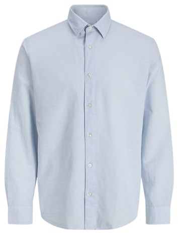 Jjebreeze Skjorta i linne L/S Sn, Himmelsk blå, XL