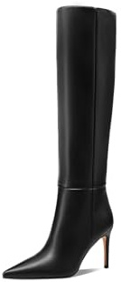 QUEEN HELENA Stivali Alti al Ginocchio con Tacco a Spillo Casual Eleganti Donna K3977 (Nero, Sistema Taglie Calzature EU, Adulto, Donna, Numero, Media, 41)