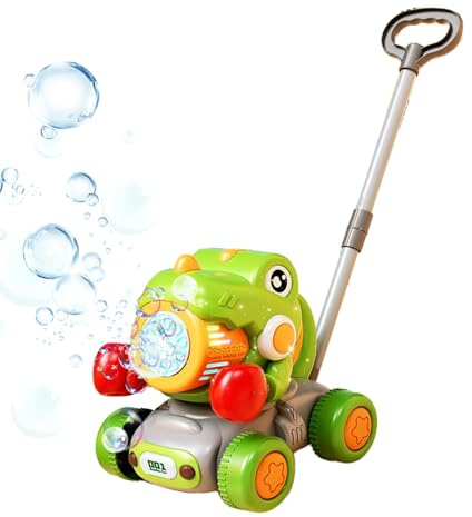 Besreey Tondeuse à Gazon, Machine à Bulles, Jouet à Bulles avec Roues, Jouet Dinosaure pour à partir de 3 Ans, Filles et