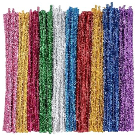 200 Pcs Sparkly Pipe Cleaners for Craft, Colorful Craft Pipe Cleaners, Used for DIY Decoration, Christmas Crafts, Craft Projects