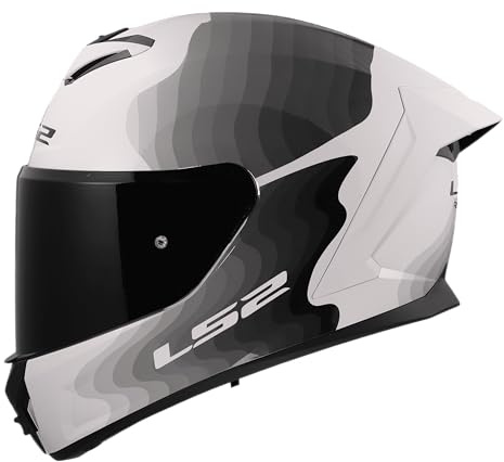 LS2, Casco Moto Integral RAPID III FLOW White Grey, M