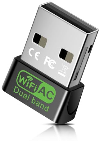 USB WLAN Stick AC600 mit Eingebautem Treiber, DualBand 5GHz/2,4GHz, USB WiFi Adapter für PC/Desktop/Laptop